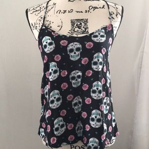 Sugar skull strappy cami